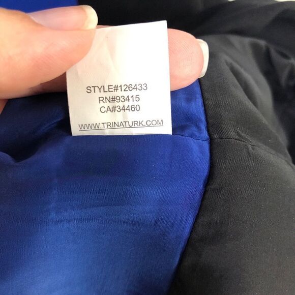 Trina Turk Cubanist Colorblock Blue Black Dress Long Sleeve Career Knee - Picture 5 of 6